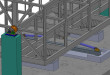Close up view of moving parts